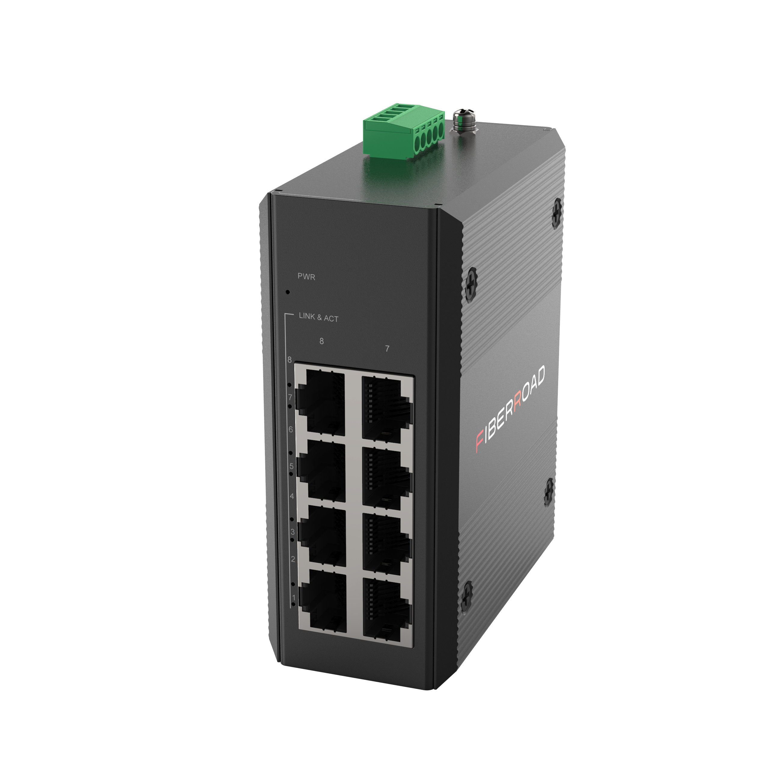 5-Port Industrial Network Switch, Gigabit, Unmanaged, DIN or Wall Mount