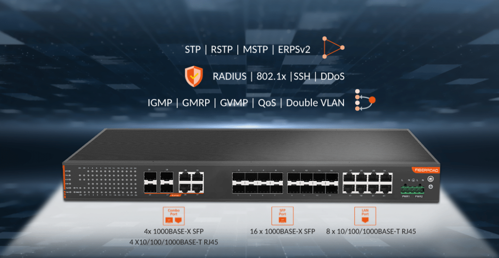 24 port managed industrial switch