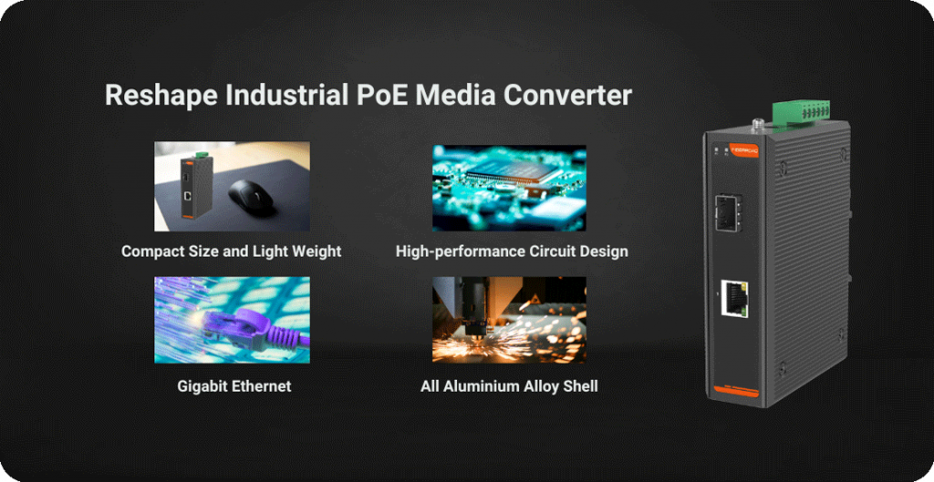 Industrial PoE++ Media Converter